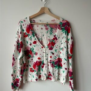 Floral V-Neck Cardigan